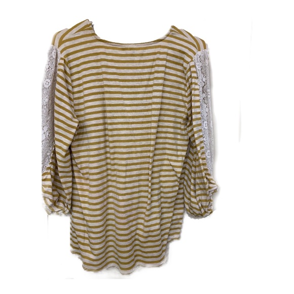 Cato Mustard yellow and white striped shirt - Picture 2 of 4